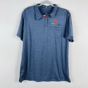 Domino's Pizza Size Large Employee Polo Shirt Blue Short Sleeve
